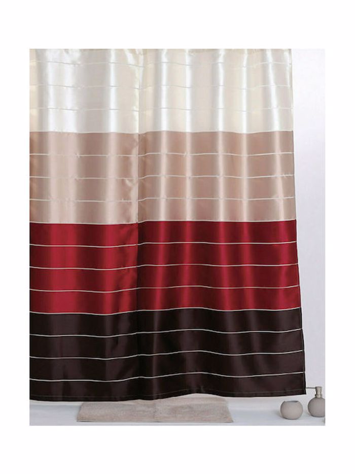 Import Hellas Kourtina Baniou ufasmatini Multi Kokkini 180x200cm